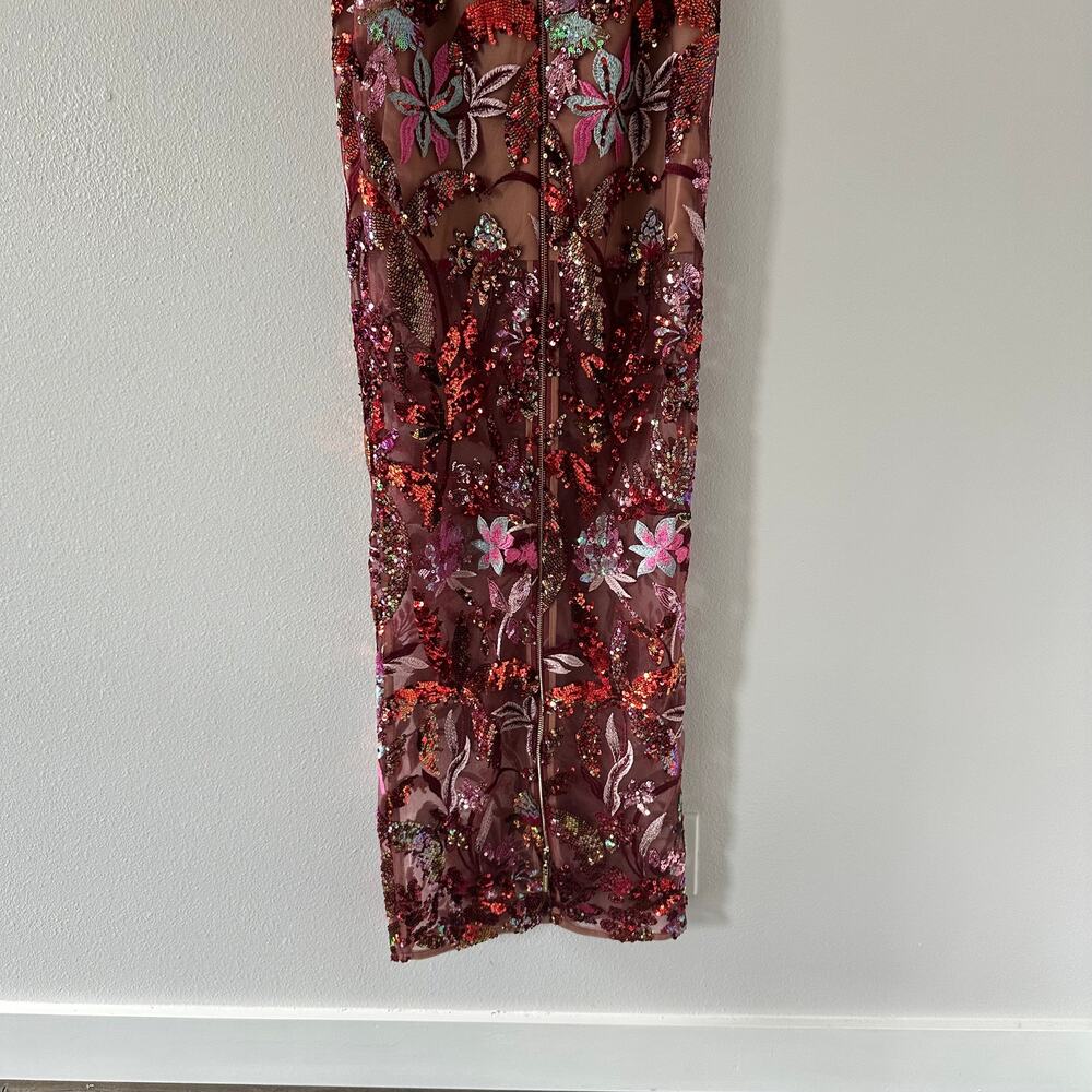 Bronx and Banco DAHLIA LEON EMBROIDERED EVENING DRESS New US 4 - Picture 10 of 12